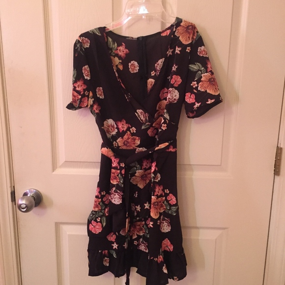 Black Floral Dress - Size Medium - Picture 3 of 5